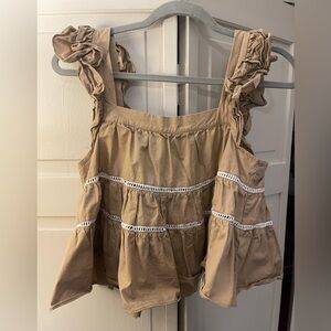 Ruffled Tan Top